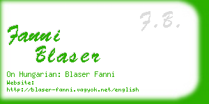 fanni blaser business card